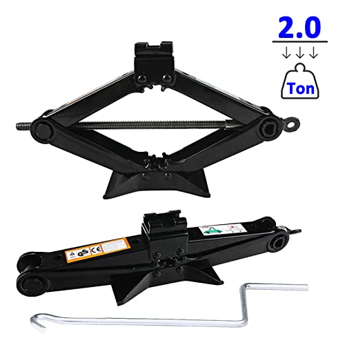 4 Pack Car Scissor Jack 2 Ton 4,409 Lbs Capacity Steel Portable Tire Jack with Crank Handle for Hyundai Sonata/Elantra/Genesis/Veloster Universal, Heavy Duty Rustproof Car Stabilizer Lift Tire Jack - size: 2 Ton Scissor jack (4 pack)