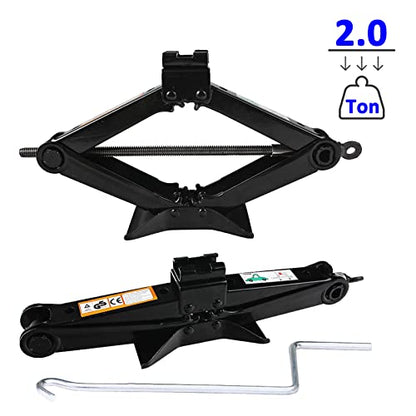 4 Pack Car Scissor Jack 2 Ton 4,409 Lbs Capacity Steel Portable Tire Jack with Crank Handle for Hyundai Sonata/Elantra/Genesis/Veloster Universal, Heavy Duty Rustproof Car Stabilizer Lift Tire Jack - size: 2 Ton Scissor jack (4 pack)