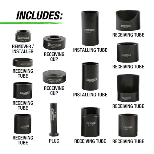 OEMTOOLS 37310 Master Ball Joint Installer/Remover Adapter Set, 14 Piece Master Adapter Tool Kit for 27032 Ball Joint Press Kit