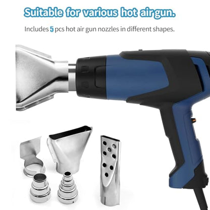 5 Pcs Heat Gun Nozzles Kit, Stainless Steel Reflector Heat Resisting Nozzles Gun Attachments Replacement for Hot Air Gun Soldering Station Nozzle Tool - size: Style 3 (5 pcs)