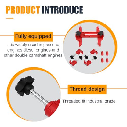 9 PCS Car Camshaft Engine Timing Tool Kit - Dual Camshaft Clamp Car Engine Timing Sprocket Gear Locking Tool - Universal Twin Cam Bearing Tool for Gasoline or Diesel Generators