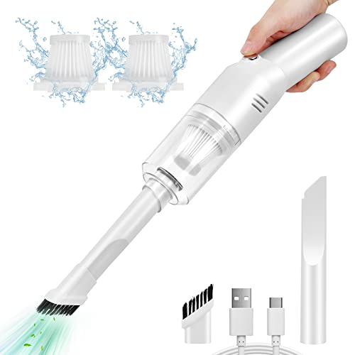 Auloea Wireless Mini Car Vacuum Cleaner(400g) Portable Rechargeable,Handheld Vacuums, Mini but Mighty Dust Busters Cordless Rechargeable,Hand Held Vac for Car/Desk V06/white - color: White