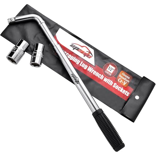 EPAuto Telescoping Lug Wrench, Wheel Wrench, CR-V Sockets (17/19, 21/22mm) | Wheel with CR-V Sockets (17/19, 21/22mm)