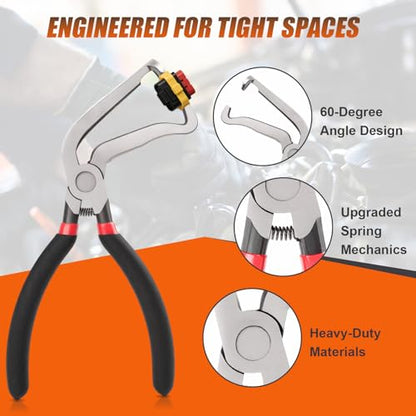 4PCS Electrical Disconnect Pliers Kit, Professional Electrical Connector Removal Tool, Automotive Electrical Terminal Connector Separator Removal Tool, for Cars Sensors, Coils, Fuel Injectors
