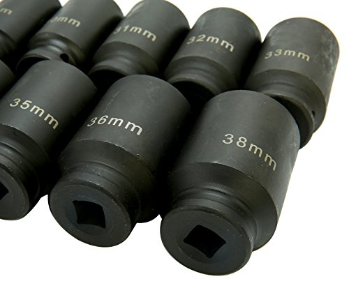 8MILELAKE Axle Nut Impact Sockets Set 9pcs Front and Back Wheel Driver Sockets 1/2 inches Drive