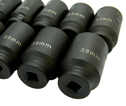 8MILELAKE Axle Nut Impact Sockets Set 9pcs Front and Back Wheel Driver Sockets 1/2 inches Drive