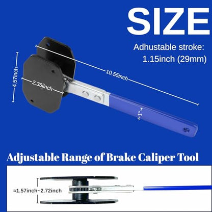 Brake Caliper Piston Compression Tool with 4 Heavy Duty Caliper Hooks and Gloves, 4-in-1 Universal 360 Ratcheting System for Single Twin Quad Piston Car Brake Repair