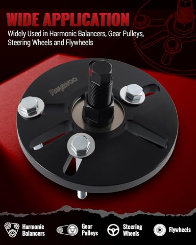 Reywoo Harmonic Balancer Puller and Installer Tool Set, Works as Flywheel Puller, Steering Wheel Puller, and Crankshaft Pulley Puller - style: Removal and Installation