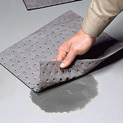 ATERET Oil Mat I Extra Strength Sorbent Lightweight Dimpled Bonded Absorbent Pad I 16" x 18" I 200 Universal Absorbing Pads I Grey - size: 1 Pack (Bag of 200)