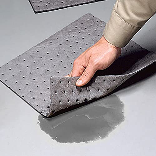 ATERET Oil Mat I Extra Strength Sorbent Lightweight Dimpled Bonded Absorbent Pad I 16" x 18" I 200 Universal Absorbing Pads I Grey (2 Pack) - size: 2 Pack (Bag of 200)