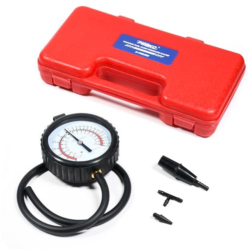 Fuel Pump Tester Gauge Kit, Leak Carburetor Pressure Diagnostics Kit | Vacuum Pump Tester Gauge for Carburetors & Vacuum Systems