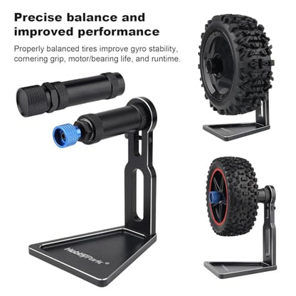 HobbyPark Aluminum RC Tire Balancer 12mm 17mm Hex Wheels Balancer Tools Compatible with Traxxas Axial Arrma Tamiya HPI Redcat 1/8 1/10 RC Crawler Car Truck On Road Touring Drifting
