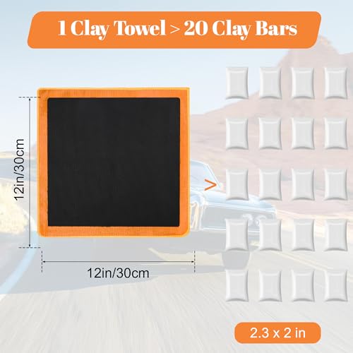 Clay Towel 2 Pack 12 x 12 Inch, Purple Clay Bar Towel for Auto Detailing Microfiber Car Cloth Cleaner Automotive for Car Detailing - color: Orange