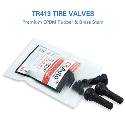 CKAuto TR413 Rubber Snap-in Tire Valve Stem (5pcs/Bag) - size: TR413