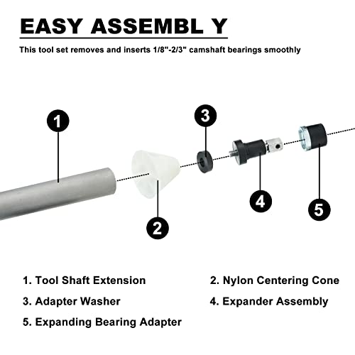 Universal Cam Bearing Removal and Installation Tool Set Camshaft Bearing Ranging from 1.125" to 2.690" for Most Domestic and Import Vehicle Trucks