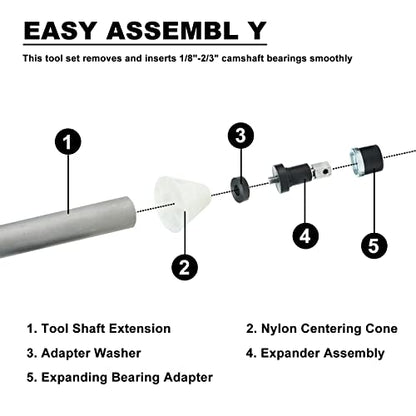 Universal Cam Bearing Removal and Installation Tool Set Camshaft Bearing Ranging from 1.125" to 2.690" for Most Domestic and Import Vehicle Trucks