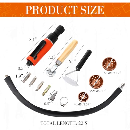 Air Tire Repair Polish Patch Tools Tire Repair Set Include 2500rpm Low Speed Air Tire Buffer Tire Inner Liner Scrapper Patch Roller 3pcs Tungsten Steel Buffing Wheel 42mm 55mm