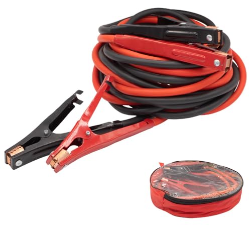 Mytee Products 0 Gauge 20 ft Jumper Cable - Heavy Duty 3000A Booster Cables with Iron Clamps, Copper Coated Aluminum Core & PVC Insulation for Cars, SUVs, Trucks, RVs - size: 1 - Pack