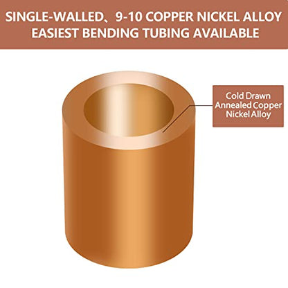 25ft 3/16 Copper-Nickel Brake Line Kit 16x2 Fittings, 2 Kits | 0.028" wall thickness, Inverted Flare with SAE thread, flexible and anti-rust for vehicle replacement - size: 3/16, 2 Kits