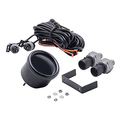 Dual Display Air Suspension Gauge Air Ride Air Pressure Gauge 2Inch 0-220PSI with 2Pcs 1/8NPT Sensors and 16.5ft Sensor Cable LCD Red - color: Red