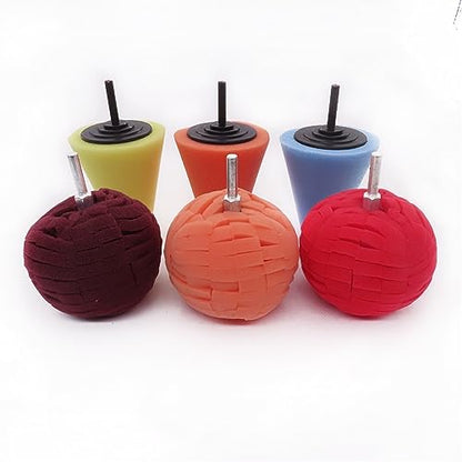 Car Polishing Pad Buffing Foam Sponge Pad Cone Polisher Buffer Pad Automotive Waxing Kit for Car Wheel Hub Headlight Polishing Angle Grinder Sanding Disc(6pcs) - color: 6pcs