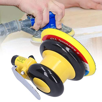 5 Inch Pneumatic Polisher Air Sander 10000RPM, Dual Action Buffing Machine & Grinding Tool Kit for Wood Metal Fiberglass, Auto Detailing Car Paint Finish