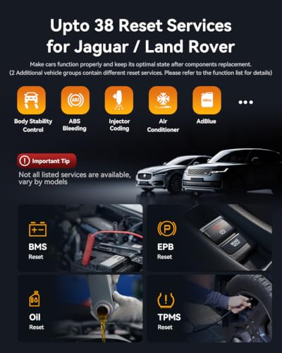 iCarsoft LR V4.0 Full System Bidirectional Diagnostic Scan Tool for Most Land Rover and Jaguar Free 2 Further Vehicle Groups Lifetime Free Update Up to 38 Resets Automotive Active Test Scanner CAN FD