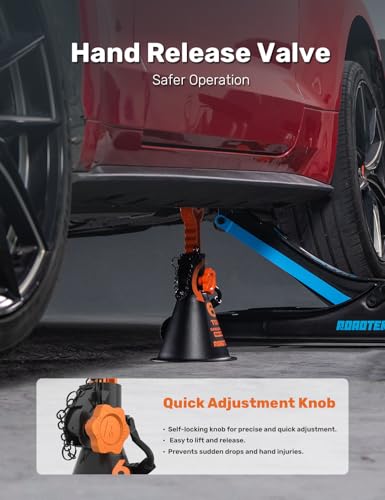 Jack Stands, 6 Ton (12,000 lbs) Heavy Duty Car Jack Stands with Integrated Steel Base and Double Locking, 15-5/16 to 23-7/8 inch Adjustable Height, for SUV, Truck, and Car, 1 Pair - size: 6 Ton | Standard