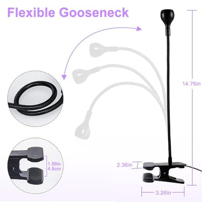 UV LED Lamp, 3W Portable Clamp Desk Lamp for Gel Nails, Mobile Repair, Rose - color: Rose