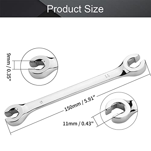 Utoolmart Flare Nut Wrench, 9mm x 11mm Metric Double Open End, 1Pcs - color: 1pcs, size: 9x11mm