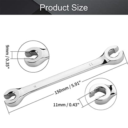 Utoolmart Flare Nut Wrench, 9mm x 11mm Metric Double Open End, 1Pcs - color: 1pcs, size: 9x11mm