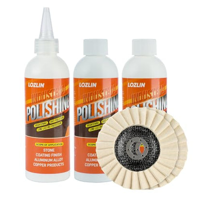 LOZLIN Polishing Paste, Granite Marble Quartz Countertop Scratch Remover, Stainless Steel Metal Repair Cream, High Gloss Mirror Finish for Home Stone Surface Renovation Care
