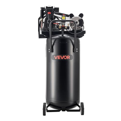 VEVOR 30 Gallons Air Compressor, 2HP 5.3SCFM at 90PSI, Max 125PSI Pressure Oil-Lubricated Air Compressor Tank, Portable on Wheels for Auto Repair,Tire Inflation,Spray Painting,Woodwork Nailing,120V - size: 30-Gallon