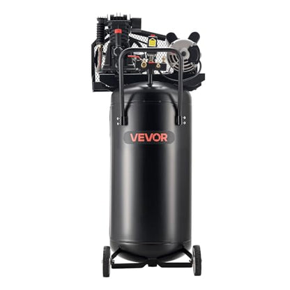VEVOR 30 Gallons Air Compressor, 2HP 5.3SCFM at 90PSI, Max 125PSI Pressure Oil-Lubricated Air Compressor Tank, Portable on Wheels for Auto Repair,Tire Inflation,Spray Painting,Woodwork Nailing,120V - size: 30-Gallon