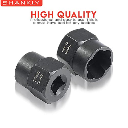 Twist Socket Set (11 Piece) Includes 1/2” Inch Lug Nut Remover With a 10mm, 11mm, 12mm, 13mm, 14mm, 15mm, 16mm, 17mm Socket Sizes Professional-Grade Lug Nut Extractor or Wheel Lock Removal