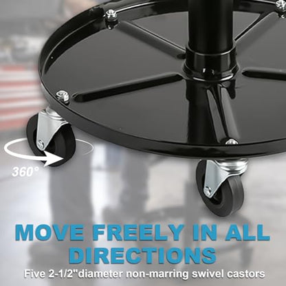 A A IN LT12 Professional Mechanics Roller Seat, Pneumatic Adjustable Rolling Stool with Wheels, Swivel, with Tool Tray.Shop Stool for Garage, Workshop, and Auto Repair Shop. - style: Roller Seat