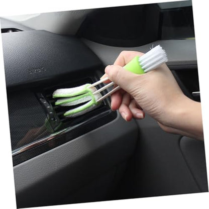 Ipetboom 3pcs Double-Ended Air Vent Cleaning Brush Set Car Air Conditioner Cleaner Mini Duster for Interior Detailing and Dashboard Dusting Tools