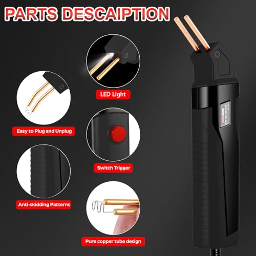 Plastic Welding Kit 5-in-1 Multi-Function Heat Gun for Cutting Shaping Automotive Bumper Repair Home DIY Projects Car Restoration Professionals and Enthusiasts - color: Black