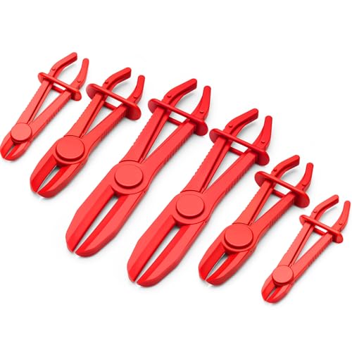6 Pcs Hose Pinch Clamp Pliers Set, 3 Sizes, Nylon, Fuel Brake Radiator
