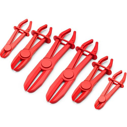 6 Pcs Hose Pinch Clamp Pliers Set, 3 Sizes, Nylon, Fuel Brake Radiator
