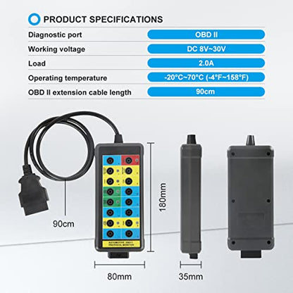 CMTOOL OBD2 Breakout Box with LED Light Indicator, Professional 16-Pin OBD Breakout Box, Automotive Electrical Diagnostic Test Tool, Portable Testing Tool