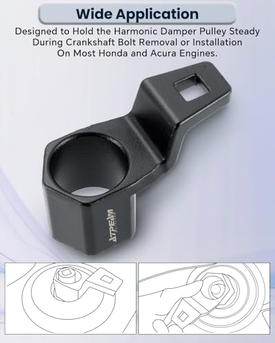 ATPEAM Crank Arm Removal Tool Crank Arm Tool for 1/2" Drive for Honda and Acura Engines (50mm Crankshaft Pulley Wrench) - size: 50mm Crankshaft Pulley Wrench