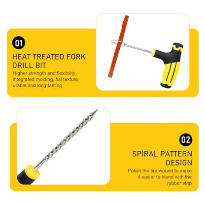 22 PCS Vacuum Tire Repair Tool Kit, DIY Tire Patching Set with Tire Repair Strips and Tools, Universal Tire Repair Kit for Car, Motorcycle Bicycle Tire Emergencies - size: 22 PCS