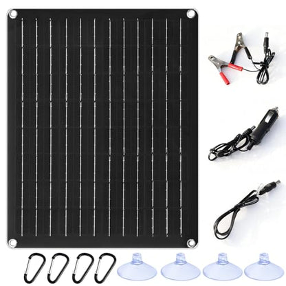 XINPUGUANG 10W 12V Solar Panel Battery Charger Maintainer Kits Trickle Charger with Charge Controller, Cigarette Lighter, Alligator Clips, for RV,Car, Truck, Boat(10W)