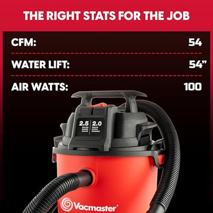 Vacmaster 2.5-Gallon 2 Peak HP Wall Mount Wet/Dry Vac- VOMCM205P 1101 - size: 2.5-Gallon