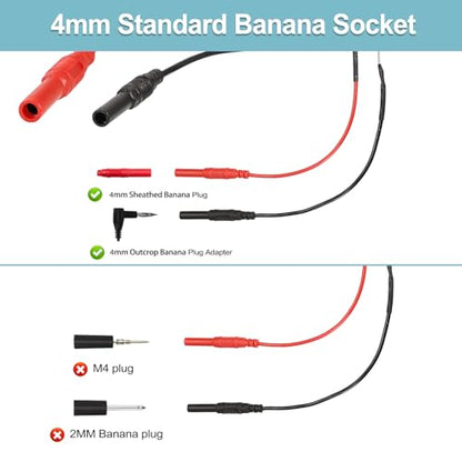 Sumnacon Spoon Back Probe Kit,2 PCS Silicon Flexible Back Probe Pins Compatible with 4mm Banana Plug Test Leads Backprobe Test Lead Kit for Automotive Car Repairing, Multimeter,Electrical Testing
