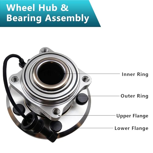 512440 Rear Wheel Bearing Hub Assembly for Chevrolet Equinox 2010-2017, GMC Terrain 2010 2011 2012 2013 2014 2015 2016 2017 (2PCS) - size: 512440