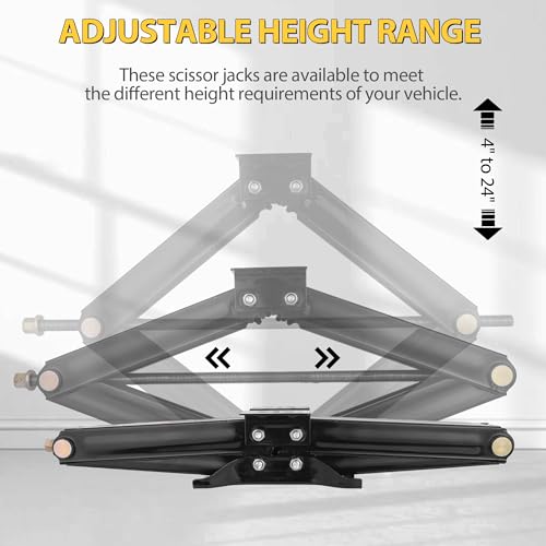 RV Scissor Jack Stabilizer 6500lb Heavy Duty 24" RV Trailer Stabilizer Leveling Scissor Jack for Trailer Camper with Crank Handle - 1Pack - size: 24’‘ 1pc