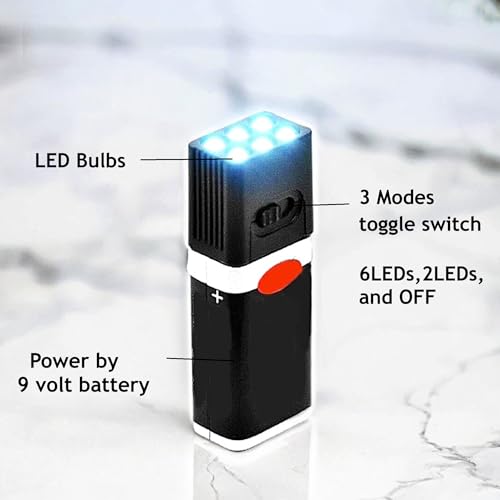 IN SELECT 9 Volt Small Pocket Led Mini Flashlight -High Lumens Compact Portable Emergency Light Multi Mode Handheld Flashlight Light for Camping Hiking and Outdoor Use (2Pack,Battery not Included)