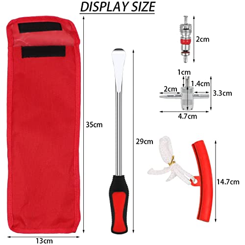 13Pcs Motorcycle Tyre Repair Tool Spoon Set with 3 Tire Levers Spoon & 2 Protective Sleeves & 6 Valve Core & Wrench Motorcycle Tire Tool Kit Motorbike Tire Changing Spoons Lever ZHAZHAMO